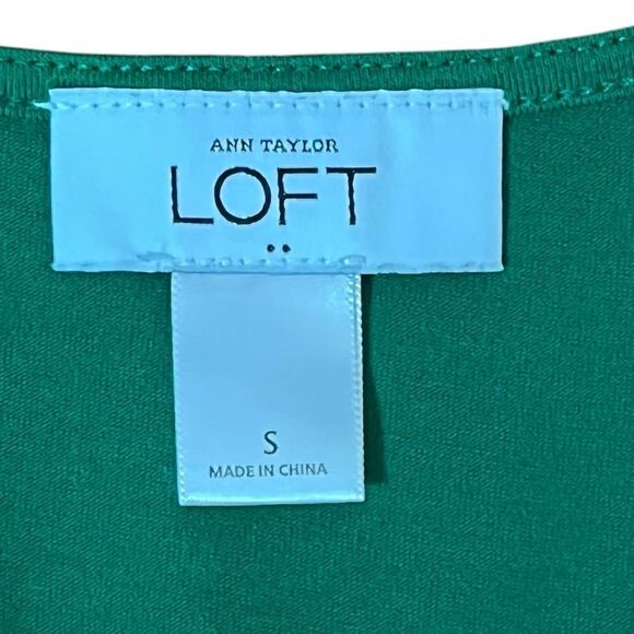 Loft Women’s Green V-Neck Fit And Flare Dress, Size S - Picture 6 of 7